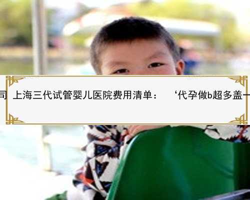 上海口碑好的代怀公司 上海三代试管婴儿医院费用清单： ‘代孕做b超多盖一处